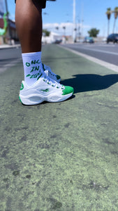 Only in Vegas socks white/green