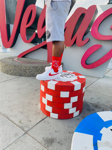 only in vegas socks red/white